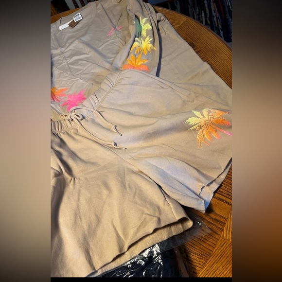 Vs PINK dad shorts long sleeve campus tee hummus floral logo - Picture 10 of 14